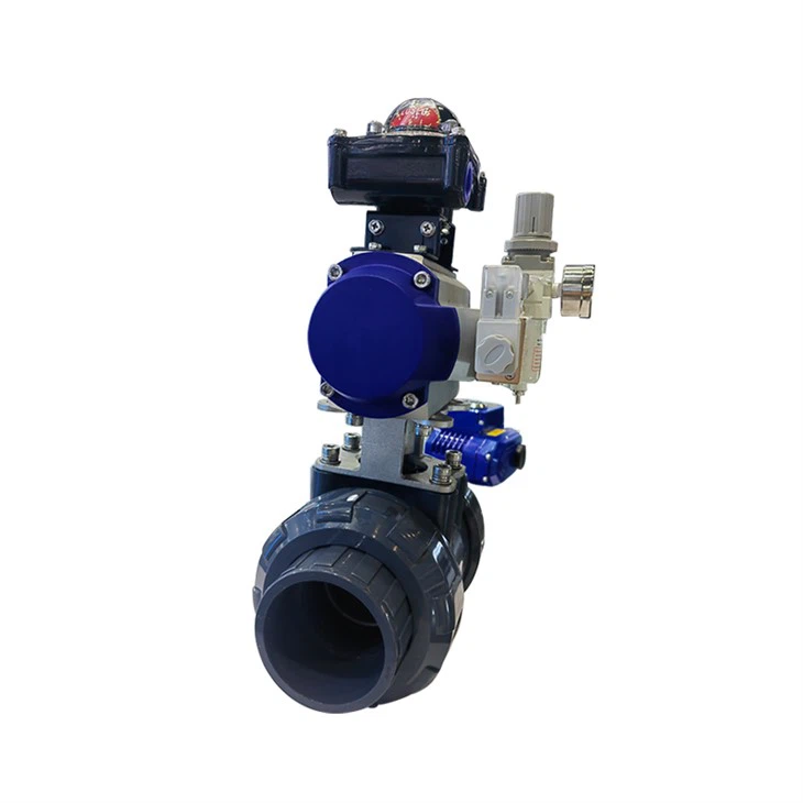 DN50 2inch Double Union Pneumatic Upvc Ball Valve